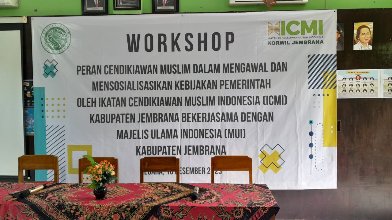 Workshop Oleh Ikatan Cendikiawan Muslim Indonesia (ICMI) Kabupaten Jembrana bekerjasama dengan MUI Kabupaten Jembrana. dengan tema Peran Cendikiawan Muslim dalam mengawal dan mensosialisasikan kebijakan pemerintah